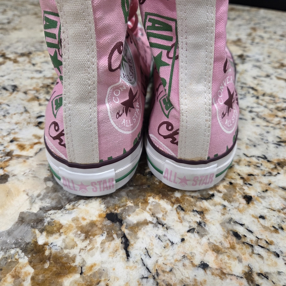 NWOB Converse Chuck Taylor High-Tops Repeated Logo Mens Size 8 Womens Size 10 - Picture 3 of 9